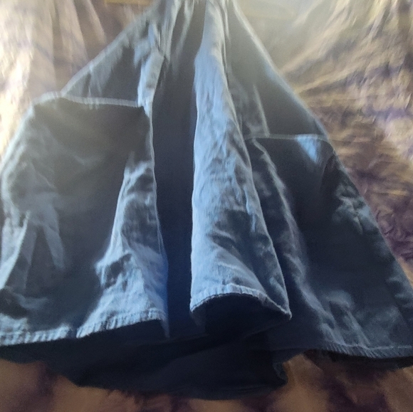 Jessica Simpson Blue Halter Pleated Neckline Deep Front Pockets A-line Dress 6 - Picture 5 of 15